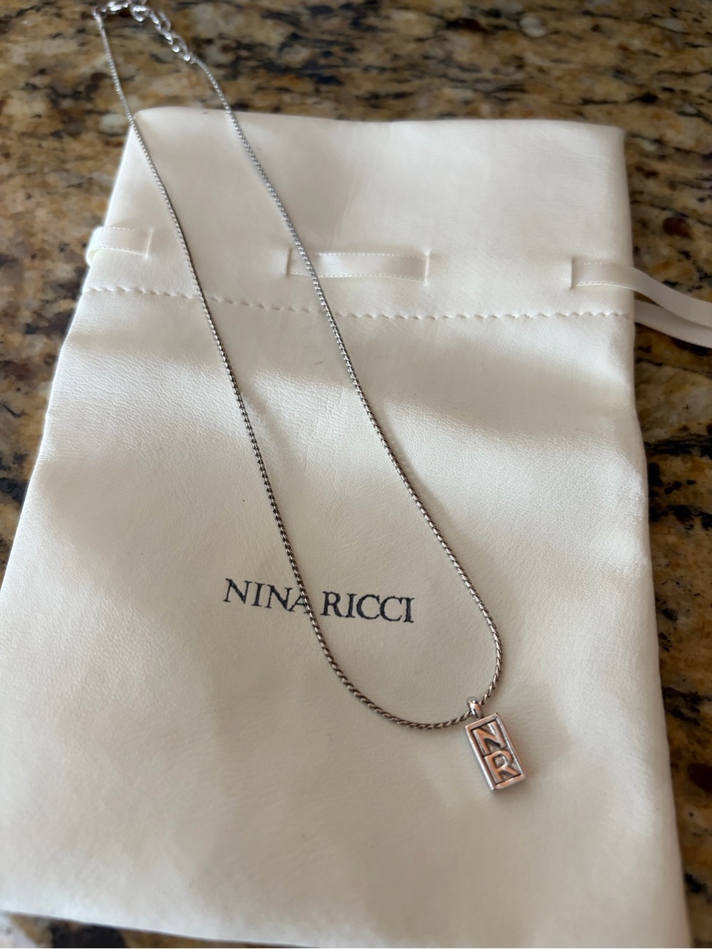Nina Ricci Silver-tone N2 Pendant Necklace - Silver